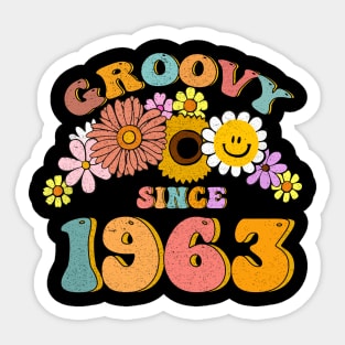 Groovy Since 1963 60 years old Vintage Retro 60th Birthday Sticker